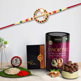 Rakhi For Brother Set Of 1 with Silver Color Pooja Coin, Rakhi With Gift For Brother (K1_560_AS)