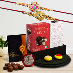 Rakhi (K2_404+405_EM32) & Chocolate Magic 32gm, Rakhi Combo with card and chocolate, chocolates gift pack, Rakhi & Chocolate for brother, rakhi with gift, Set of 2 Rakhi