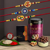 Rakhi For Brother Set Of 3 with Silver Color Pooja Coin, Rakhi With Greeting Card, Rakhi For Brother And Bhabhi, Rakhi With Chocolate, Rakhi With Gift For Brother, Rakhi For Kids, Rakhi Set, Rakhi Combo, Rakhi With Sweets (K3_272+273+275_AS)