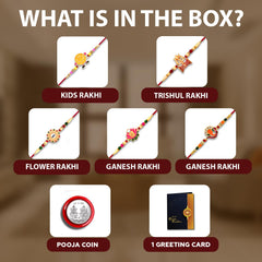 Special Rakhis For Brothers With Religious Symbols Pack Of 5 Designer Rakhis For Brothers Best Rakhi Combo For Brothers Attractive Rakhi Set Of 5 - Perfect For Siblings