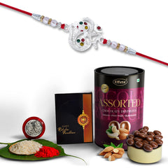 Rakhi (K1_A8_AS) & Assorted Chocolate Dryfruits 96gm, Rakhi Combo with card and chocolate, chocolates gift pack, Rakhi & Chocolate for brother, rakhi with gift, Set of 1 Rakhi