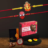 Lord Ganesha Rakhi for Brother | Spiderman Rakhi for Kids | Rakhi Combo with Chocolates and Greeting Cards