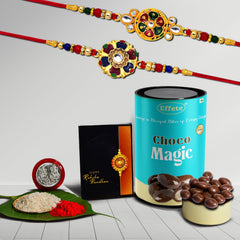 Rakhi (K2_550+551_CM) & Chocolate Magic | Rakhi for brother with gift | Rakhi with chocolate |rakhi combo for brother | Set of 2 Rakhi | Chocolate|