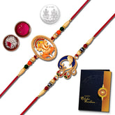 Unisex Adult Rakhi (K2_298+309) Pooja Coin & Rakhi Card, Rakhi Lumba Set, Rakhi Cards, Rakhi For Brother, Set Of 1