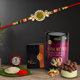 Rakhi For Brother Set Of 1 with Assorted Chocolate Dryfruits 96gm, Pooja Coin with Greating Card, Rakhi For Brother And Bhabhi, Rakhi With Chocolate, Rakhi With Gift For Brother, Rakhi For Kids, Rakhi Set, Rakhi Combo, Rakhi With Sweets (K1_548_AS)