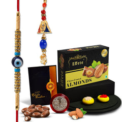 Rakhi For Brother And Bhabhi With Chocolate, Bhai Bhabhi Rakhi Set With Gift, Rakhi For Bhaiya And Bhabhi (K1_453_CA32)