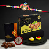 Rakhi (K1_557_CA32) & Chocolate Almonds 32gm| Rakhi for brother with gift | handmade rakhi |rakhi combo for brother | stylish rakhi for brother | Set of 1 Rakhi |