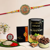 Rakhi For Brother Set Of 1 with Silver Color Pooja Coin, Rakhi With Greeting Card, Rakhi For Kids, Brother And Bhabhi, Rakhi With Chocolate, Sweets, Rakhi With Gift, Rakhi Combo (K1_703_CA)