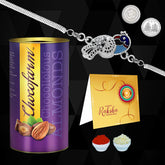 Multicolor Bracelet/Rakhi (K1_Y2_CA) & Chocolate Almonds | rakhi and chocolate for brother | rakhi gift chocolate for brother | rakhi with gift |