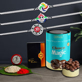 (K3_C8+C9+C10_CM) Rakhi Combo with Chocolate Magic, Rakhi & Chocolate for brother, Fancy Rakhis for men stylish, rakhi with gift, Rakhi Combo, Set of 3, Chocolate