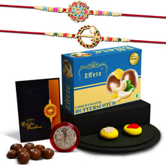 Rakhi (K2_559+560_BS32) & Chocolate Butter Scotch 32gm, Rakhi & Chocolate for brother, Rakhi with chocolate, rakhi with gift, Rakhi Combo, Set of 2 Rakhi, Chocolate