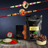 Rakhi (K2_251+258_SM) & Choco Magic (Pouch) | Rakhi Combo with card and chocolate | chocolates gift | Rakhi & Chocolate for brother | rakhi with gift | Set of 2 Rakhi