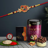 Rakhi (K1_552_AS) & Assorted Chocolate Dryfruits 96gm, Rakhi Combo with card and chocolate, chocolates gift pack, Rakhi & Chocolate for brother, rakhi with gift, Set of 1 Rakhi