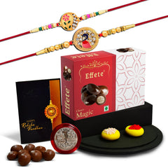 Rakhi (K2_431+507_EM32) & Chocolate Magic 32gm| Rakhi for brother with gift | Rakhi with chocolate |rakhi combo for brother | Set of 2 Rakhi | Chocolate|