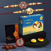 Multicolor Rakhi (K2_414+415_BS32) & Chocolate Butter Scotch 32gm| Rakhi for brother with gift | handmade rakhi |rakhi combo for brother | stylish rakhi for brother | Set of 2 Rakhi |