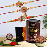 Rakhi Rakhi For Brother Set Of 3 with Silver Color Pooja Coin, Rakhi With Greeting Card, Rakhi For Brother And Bhabhi, Rakhi With Chocolate, Rakhi With Gift For Brother, Rakhi For Kids, Rakhi Set, Rakhi Combo, Rakhi With Sweets (K3_320+321+322_EM)