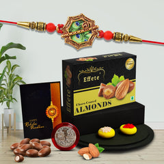 Rakhi For Brother Set Of 1 with Silver Color Pooja Coin (K1_547_CA32)