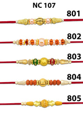 (K5_NC107_CM32) Rakhi Combo with Chocolate Magic 32gm, Pooja Coin & Greeting Card, Rakhi Gift Hamper, Rakhi for brother with gift, chocolate gift pack, rakhi with Chocolate Gift Hemper, Fancy Rakhis for men, rakhi set of 5