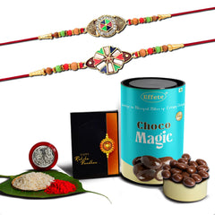 Rakhi (K2_416+417_Cm) & Chocolate Magic|Rakhi For Brother With Gift|Fancy Rakhis For Men Stylish |Rakhi Combo For Brother|Set Of 2 Rakhi|Chocolate|,200 Grams