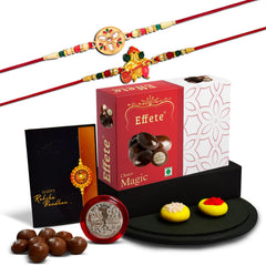 (K2_508+511_EM32) Rakhi Combo with Chocolate Magic 32gm, Rakhi & Chocolate for brother, Fancy Rakhis for men stylish, rakhi with gift, Rakhi Combo, Set of 2, Chocolate