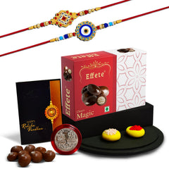(K2_515+516_EM32) Rakhi Combo & Chocolate Magic 32gm| Rakhi & Chocolate for brother | Fancy Rakhis for men stylish | rakhi with gift | Rakhi Combo | Set of 2 | Chocolate