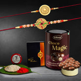 Rakhi (K2_401+402_EM) & Chocolate Magic | Rakhi for brother with gift | Rakhi with chocolate |rakhi combo for brother | Set of 2 Rakhi | Chocolate|