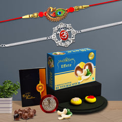 Rakhi (K2_551+552_BS32) & Chocolate Butter Scotch 32gm | Rakhi Combo with card and chocolate | chocolates gift | Rakhi & Chocolate for brother | rakhi with gift | Set of 2 Rakhi