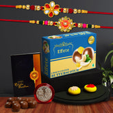 Rakhi (K2_322+323_BS32) & Chocolate Butter Scotch 32gm| Rakhi for brother with gift | Fancy Rakhis for men stylish |rakhi combo for brother | Set of 2 Rakhi | Chocolate|
