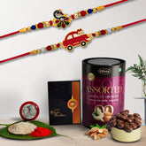 Rakhi (K2_315+316_AS) & Assorted Chocolate Dryfruits 96gm| Rakhi for brother with gift | handmade rakhi |rakhi combo for brother | stylish rakhi for brother | Set of 2 Rakhi |