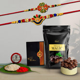 Rakhi (K2_304+313_SM) & Choco Magic (Pouch)| Rakhi for brother with gift | Rakhi with chocolate |rakhi combo for brother | Set of 2 Rakhi | Chocolate|