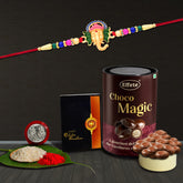 Rakhi (K1_555_EM) & Chocolate Magic, Rakhi & Chocolate for brother, Rakhi with chocolate, rakhi with gift, Rakhi Combo, Set of 1 Rakhi, Chocolate