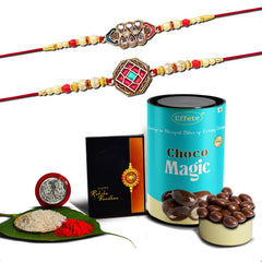 Rakhi (K2_420+421_CM) & Chocolate Magic | Rakhi for brother with gift | Rakhi with chocolate |rakhi combo for brother | Set of 2 Rakhi | Chocolate|
