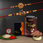Rakhi (K2_314+315_EM) & Chocolate Magic | Rakhi Combo with card and chocolate | chocolates gift | Rakhi & Chocolate for brother | rakhi with gift | Set of 2 Rakhi