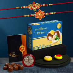 (K2_522+526_BS32) Rakhi Combo & Chocolate Butter Scotch 32gm| Rakhi & Chocolate for brother | Fancy Rakhis for men stylish | rakhi with gift | Rakhi Combo | Set of 2 | Chocolate