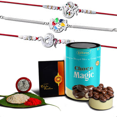 (K3_A8+A13+C1_CM) Rakhi Combo with Chocolate Magic, Rakhi & Chocolate for brother, Rakhi with chocolate, rakhi with gift, Rakhi Combo, Set of 3 Rakhi, Chocolate