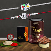 Rakhi (K2_A13+C1_EM) & Chocolate Magic | Rakhi for brother with gift | Rakhi with chocolate |rakhi combo for brother | Set of 2 Rakhi | Chocolate|
