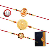 Unisex-Adult Fancy Rakhi Set With Multicolor Floral Designs Pack Of 5 Designer Rakhis For Brothers Best Rakhi Combo For Brothers Attractive Rakhi Set Of 5 - Perfect For Siblings