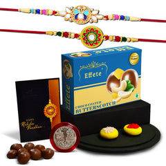 Rakhi (K2_513+514_BS32) & Chocolate Butter Scotch 32gm| Rakhi for brother with gift | Rakhi with chocolate |rakhi combo for brother | Set of 2 Rakhi | Chocolate|