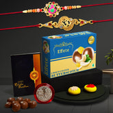 Rakhi (K2_404+405_BS32) & Chocolate Butter Scotch 32gm, Rakhi for brother with gift, Rakhi with chocolate, rakhi combo for brother, Set of 2 Rakhi, Chocolate