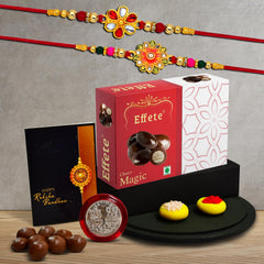 Rakhi (K2_322+323_EM32) & Chocolate Magic 32gm| Rakhi for brother with gift | Rakhi with chocolate |rakhi combo for brother | Set of 2 Rakhi | Chocolate|