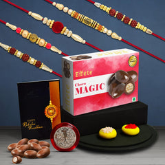 Rudraksh Rakhi Combo with Chocolate Magic 32gm (K5_NC109_CM32)