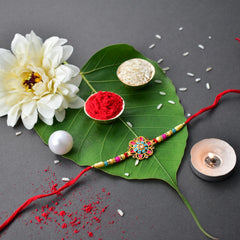 Rakhi (K1_407_AS) & Assorted Chocolate Dryfruits 96gm| Rakhi for brother with gift | handmade rakhi |rakhi combo for brother | stylish rakhi for brother | Set of 1 Rakhi |