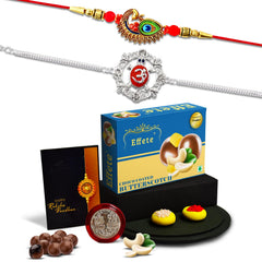 Rakhi (K2_551+552_BS32) & Chocolate Butter Scotch 32gm | Rakhi Combo with card and chocolate | chocolates gift | Rakhi & Chocolate for brother | rakhi with gift | Set of 2 Rakhi