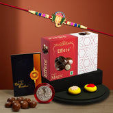 Rakhi For Brother Set Of 1 Combo with Chocolate Magic 32gm, Pooja Coin & Greeting Card, Rakhi For Brother And Bhabhi, Rakhi For Kids, Rakhi Set, Rakhi Combo With Sweets (K1_555_EM32)