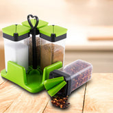 2242A Multipurpose Spice Rack For kitchen Plastic Made set of 4 Jar DeoDap