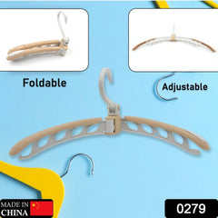 0279 Portable Folding 360 Degree Rotating Clothes Hangers Travel Foldable & Adjustable Accessories Foldable Clothes Hangers Drying Rack for Travel (1 Pc)