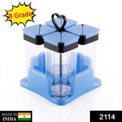 2114 Multipurpose Spice Rack For kitchen Plastic Made set of 4 Jar