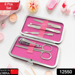12550 Nail Clipper Kit Fingernail Clipper, Manicure Set, Stainless Steel Nail Cutter Set ,Manicure Tool, Nail Clippers Care Tools with Lightweight and Beautiful Travel Case (6 Pc Set)