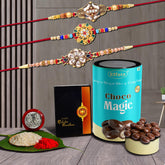 Rakhi For Brother Set Of 1 with Silver Color Pooja Coin, Rakhi With Greeting Card, Rakhi For Brother And Bhabhi, Rakhi With Chocolate, Rakhi With Gift For Brother, Rakhi For Kids, Rakhi Set, Rakhi Combo, Rakhi With Sweets (K3_428+429+430_CM)