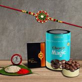 Rakhi For Brother Set Of 1 with Silver Color Pooja Coin (K1_553_CM)